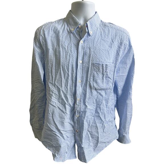 McLaughlin Other - 💙McLaughlin M Blue Gingham Button Down Shirt Classic Preppy Modern Prep Layer